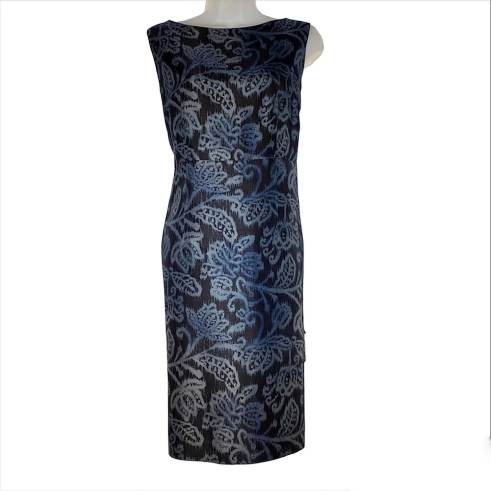 Amanda Smith Petite Pure silk botanical floral  print dress Size 12P